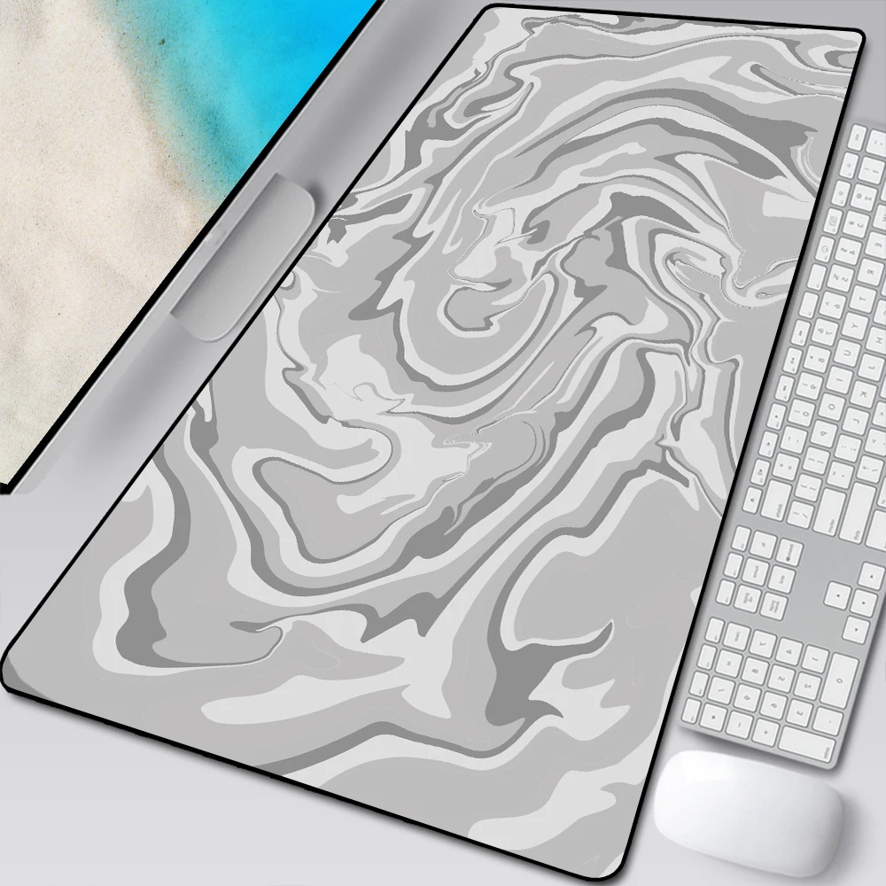 Mousepad Branco e Preto com Arte Protetor de Mesa de Almofada para Escritório Tapete de Computador Grande Mouse Estendido Xxl - Imagem 2