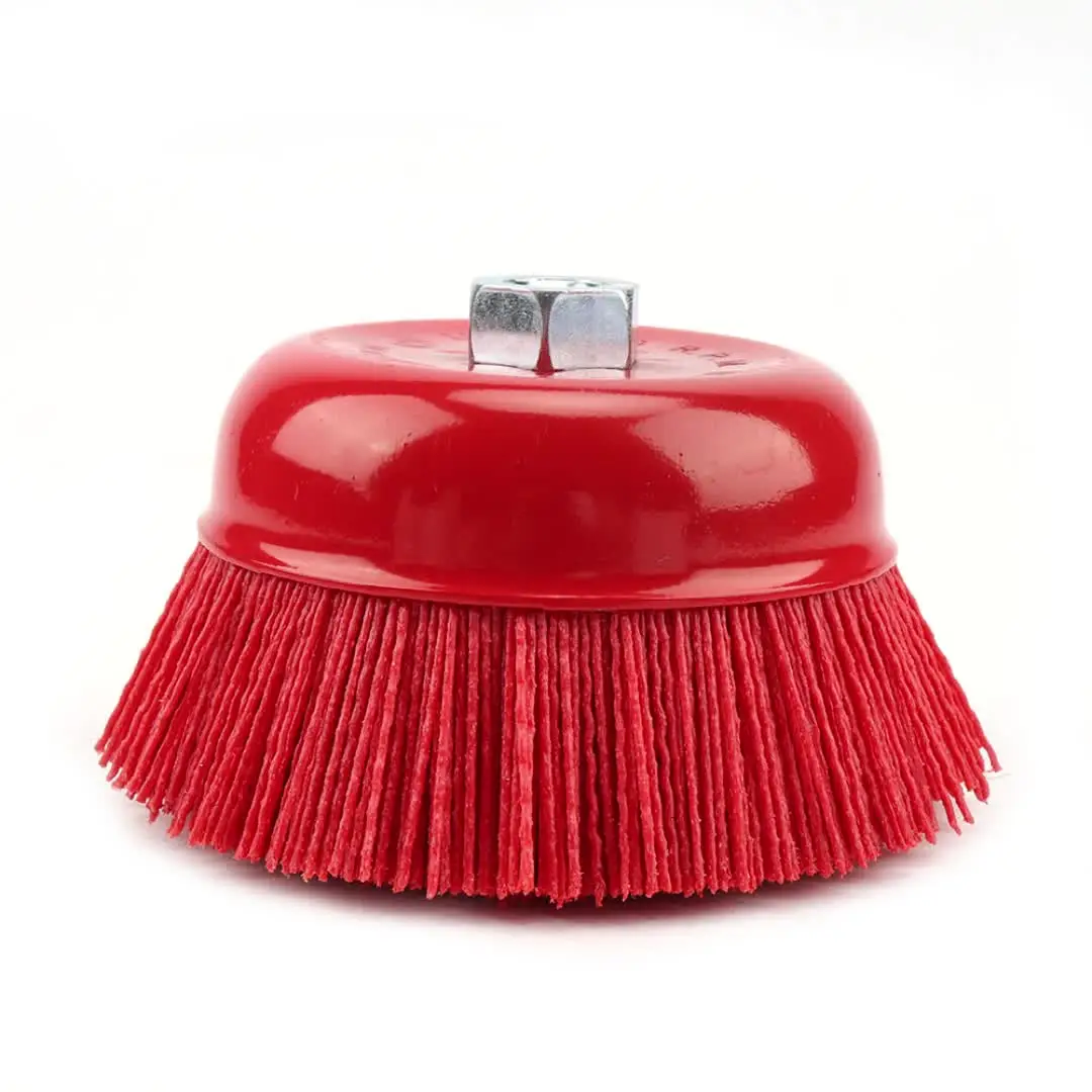 125mm Nylon Abrasive Wheel Brush - 80 Grit Polishing Brush For Bench Grinder - Removes Rust, Paint & Weld Scale - View #6