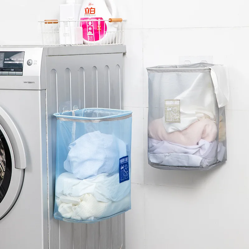 Laundry basket Laundry basket storage Wall hanging collapsible bathroom clothes storage device