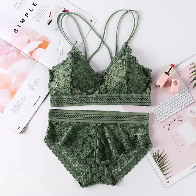 Sexy Lace Push-Up Bra and Panties Set for Women Lingerie Underwear - Image 5