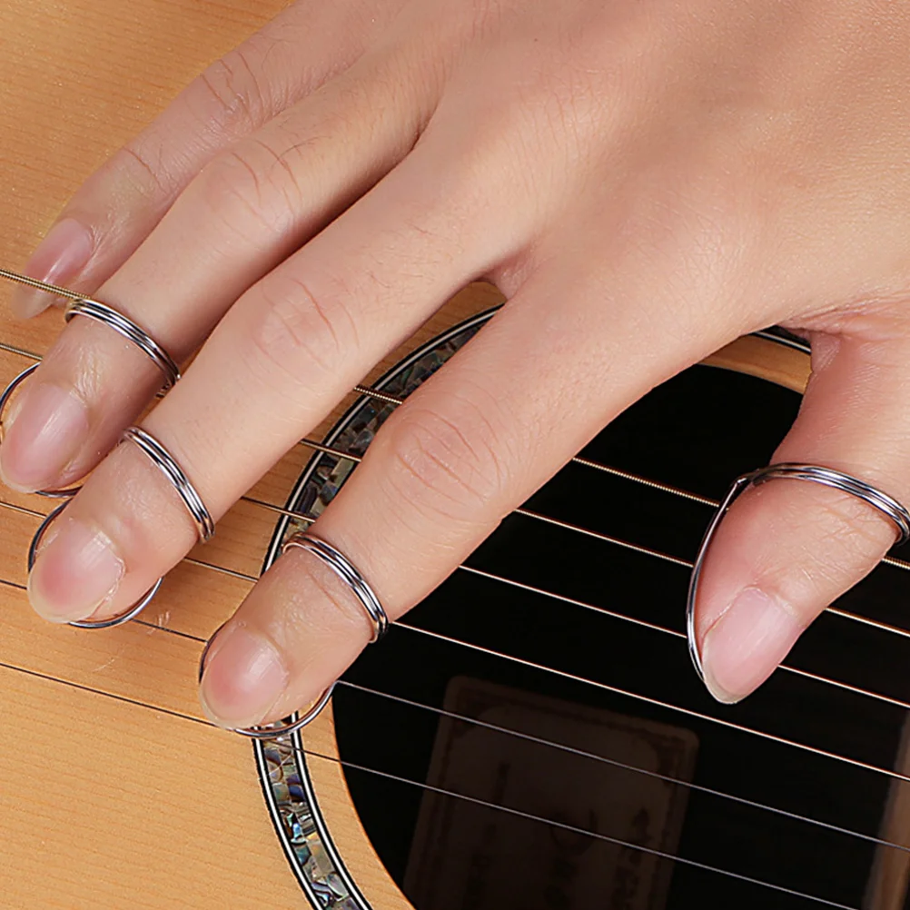 

Set Bass Banjo Pick Guitar Picks Mandolin Finger Folk Metal Thumb Hollow Plectrums Ring
