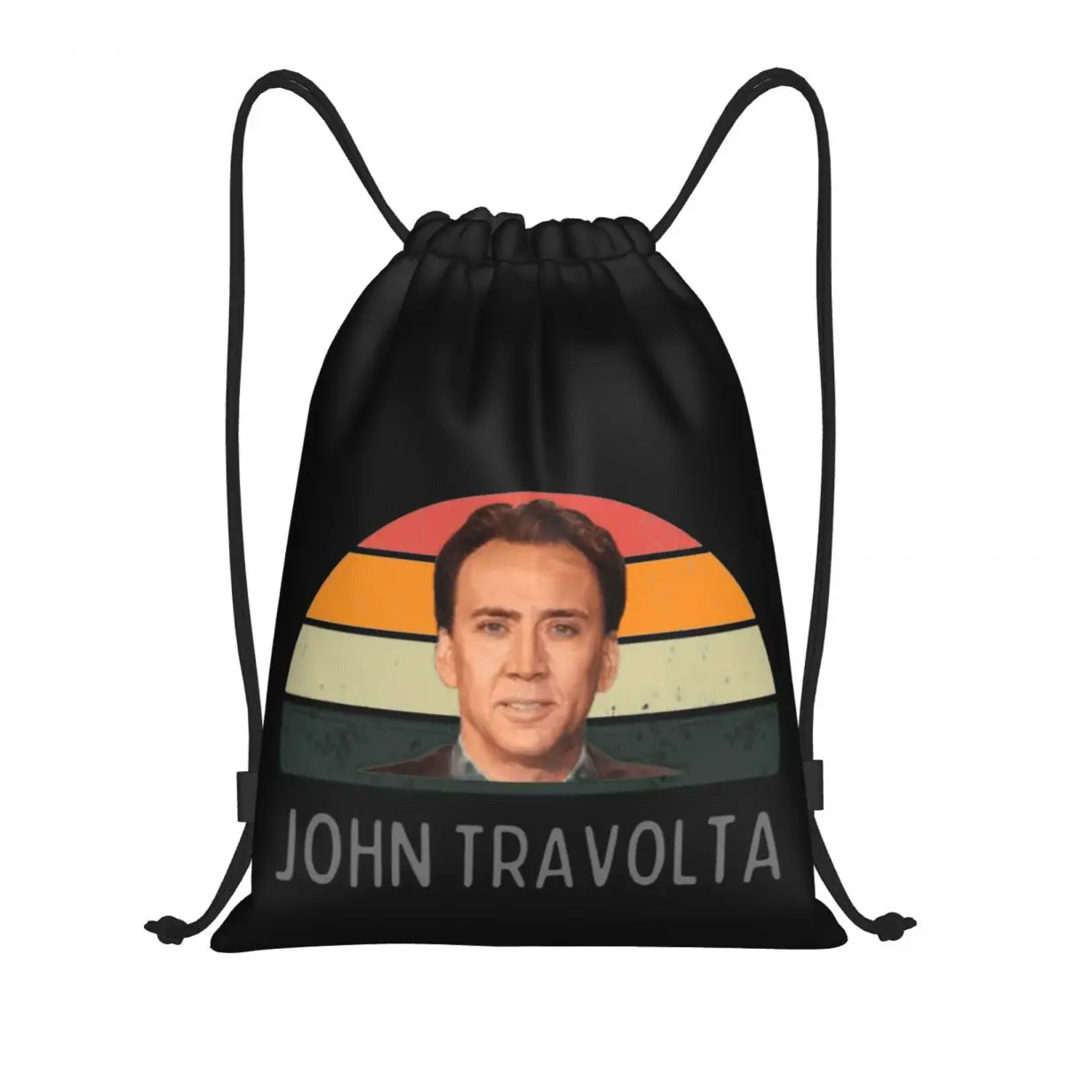 

Drawstring Bags Gym Bag Nicolas Cage John Travolta Face 14 Picnics Graphic Backpack Rucksack Funny Novelty