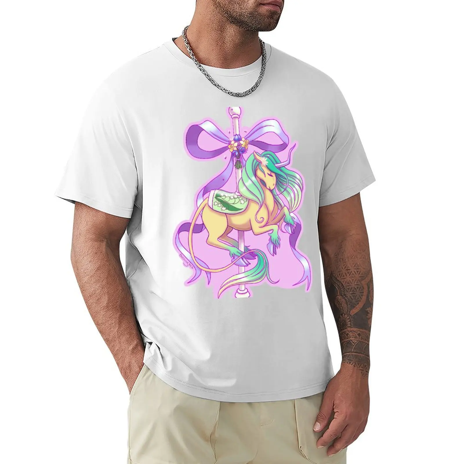 

Spring Unicorn Carousel T-Shirt new edition customs cute tops graphics mens workout shirts