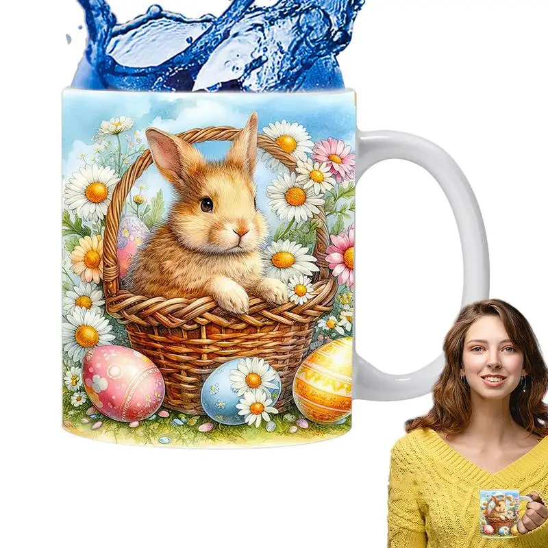 

Cute Bunny Ceramics Mug Easter Bunny Pattern Design MugsBunny Themed Pretty Mugs For easter gifts milk home Kitchen supplies
