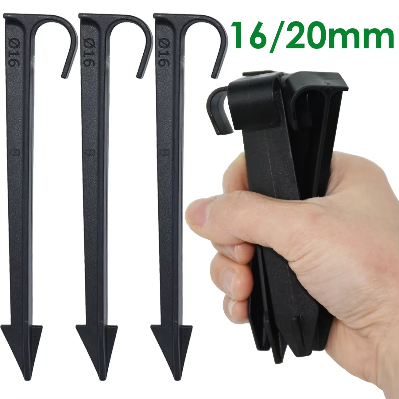 50pcs DN16 C-Type Ground Stakes For PE Pipe Drip Irrigation Hose Tube Holder Bracket Garden Irrigation Hose Anchors Fixed Stakes