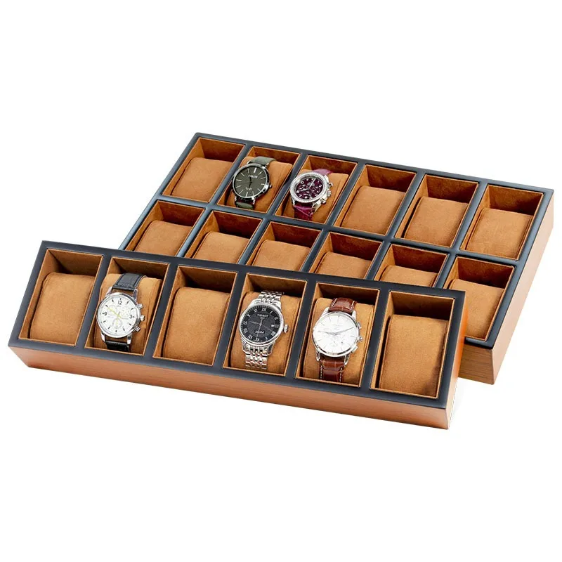 Wooden Case Watch Display Box Luxury 30 Slot Watch Case Storage Box Organizer Shockproof High-end Watches Tray Surprise Boxes