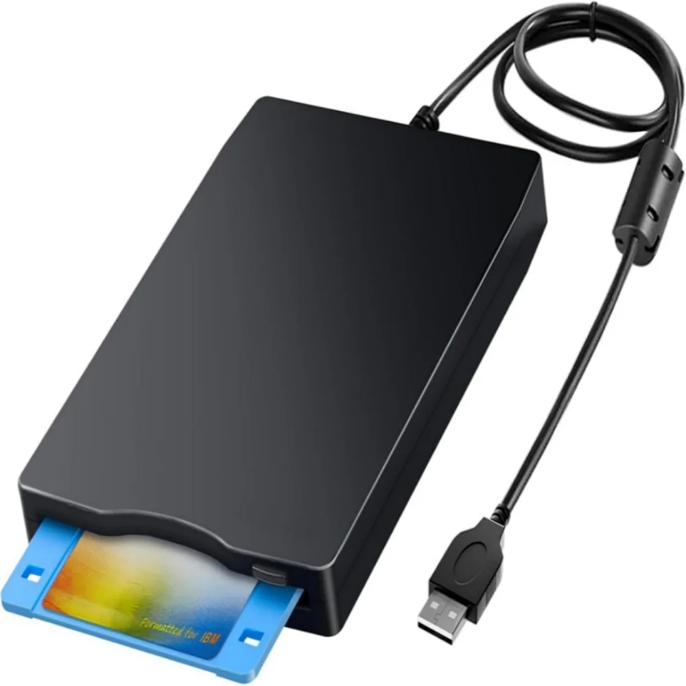 USB Floppy Drives Portable 3.5" External 1.44 MB FDD Floppy Disk Reader for Windows XP/7/8/10/11 PC Laptop Desktop