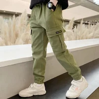Pantalons de printemps et d'automne pour garçons de 4 à 12 ans, pantalons longs décontractés avec lettres, 3 couleurs, pantalons de Sport pour enfants et adolescents 4