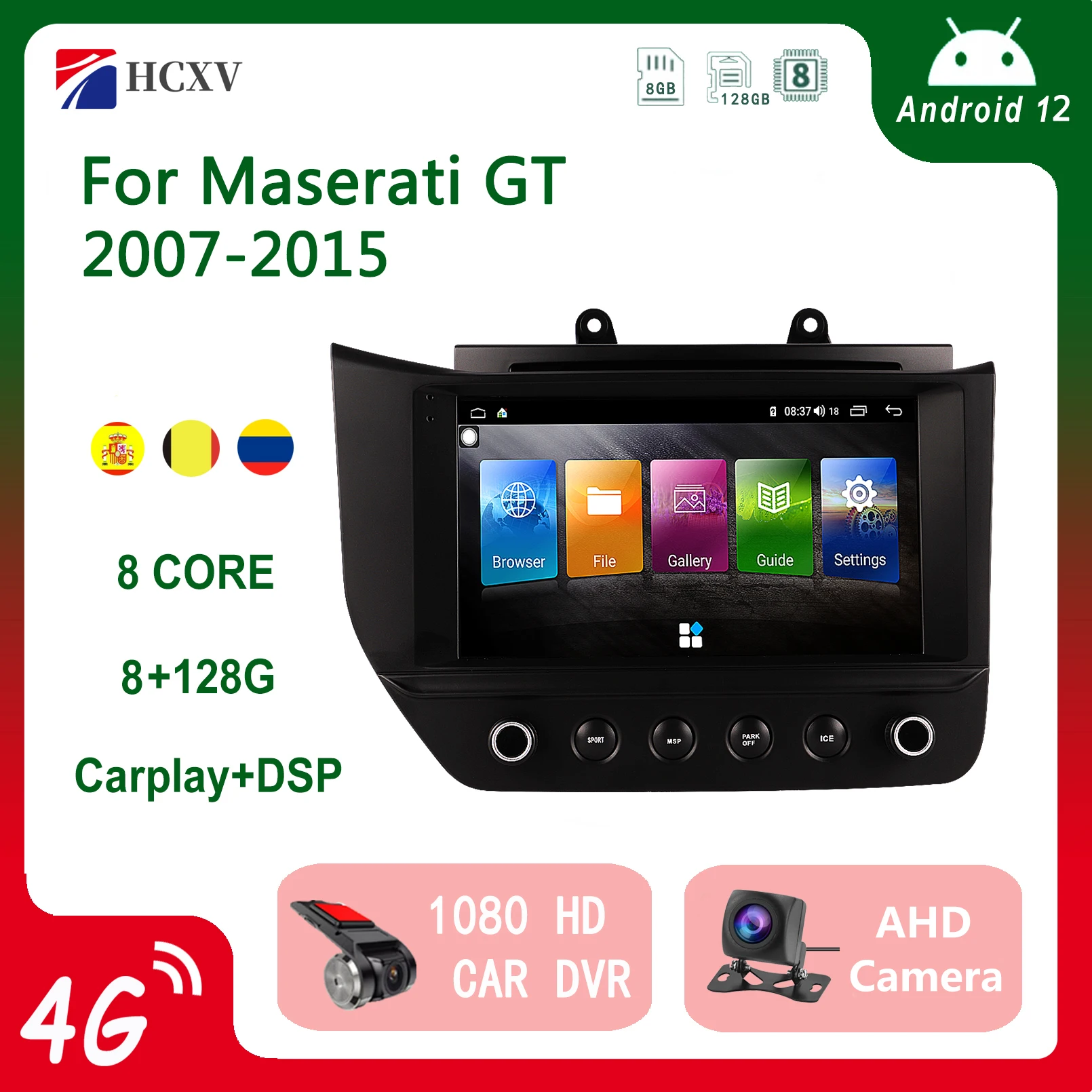 

For Maserati GT 2007-2015 Android 12 car GPS Navi auto Multimedia Radio Player Head Unit carplay tape recoder DSP