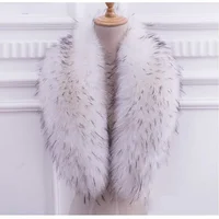 Воротник из натурального меха, воротник из лисы из натурального меха енота, натуральный шарф, куртка из натурального большого енота, меховой шарф, шаль, зимняя утепленная шея — изображение 5