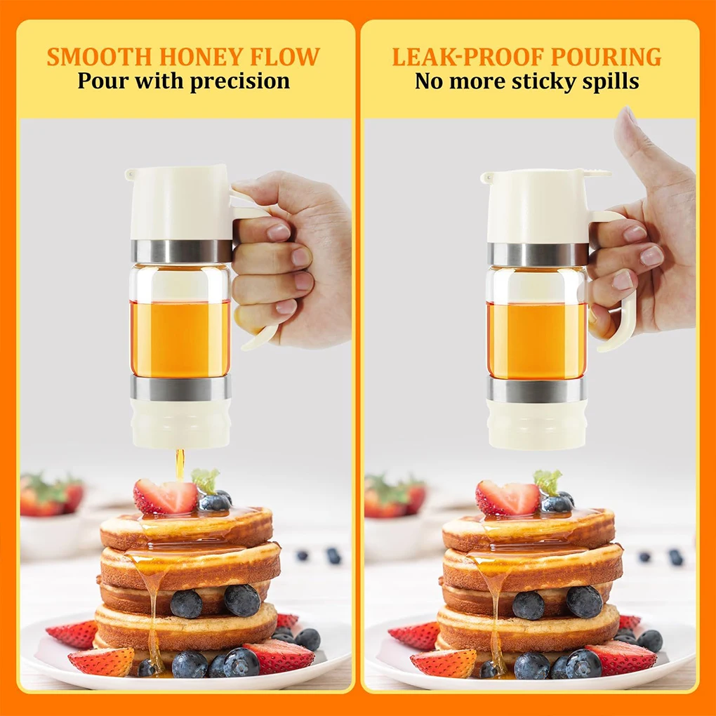 300ml Honey Dispenser Mess-Free Say Goodbye To Sticky Counters Ensuring Counter Does Not Drip Or Spill