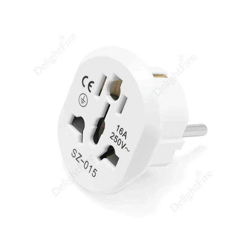 Eu Plug Adapter 16A 250V Eu Travel Adapter Converter 2 Ronde Socket Hoge Kwaliteit Universal Au Us Uk Cn naar Eu Stopcontact