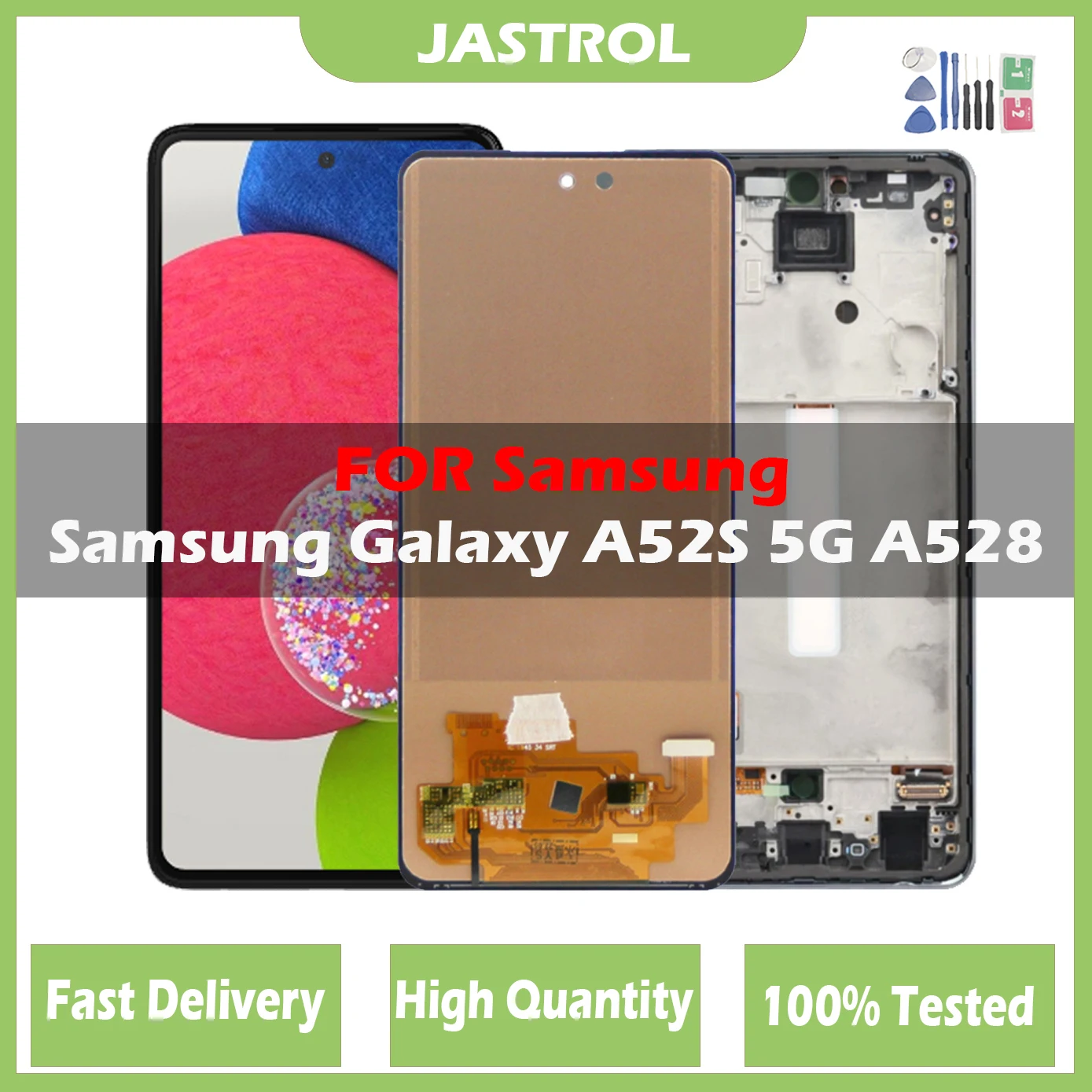 Display Lcd Da 6.5 "Per Samsung Galaxy A52S 5G Display Lcd Touch Screen Digitizer Per Samsung A52S 5G A528M A528B/Ds Con Cornice
