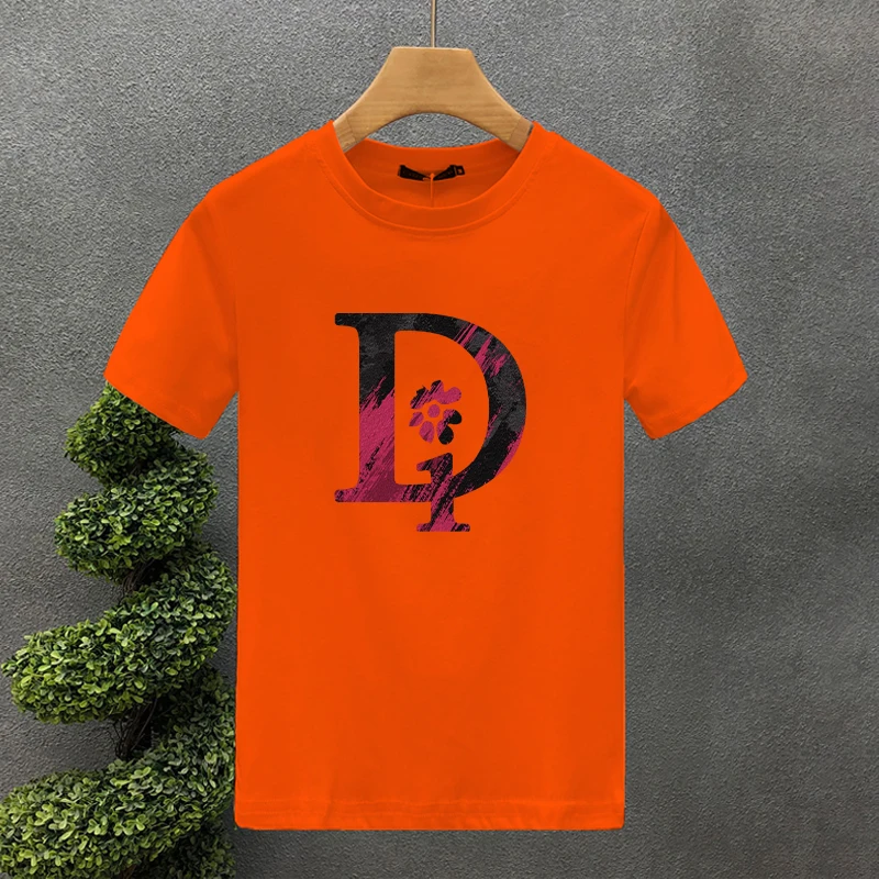 Neues Design, hochwertiges Marken-T-Shirt mit Buchstabendruck, Haruku, 100 % Baumwolle, für Herren, O-Ausschnitt, kurzärmelige Top-T-Shirts_voghion.com
