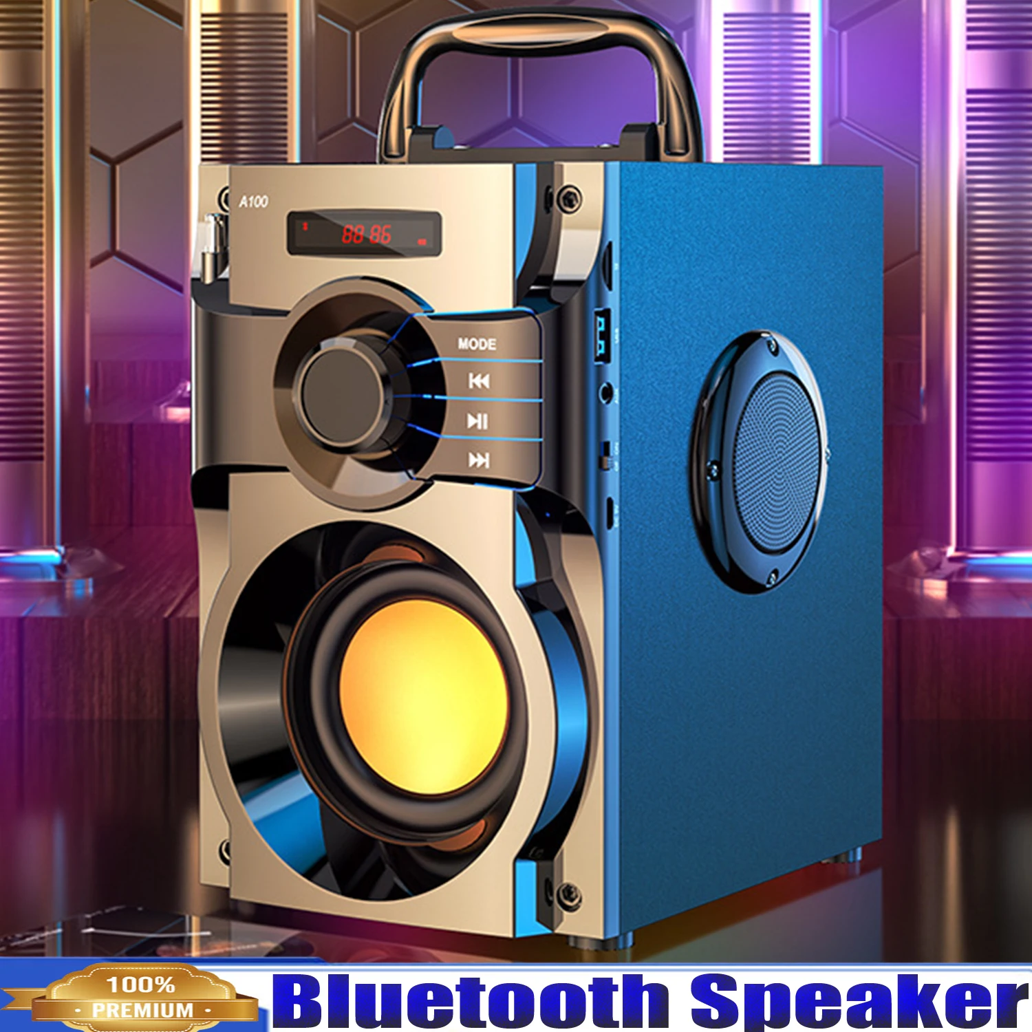 

Bluetooth Speaker,TF/AUX/Memory Card Connection,3 Unit 3D HIFI Stereo Sound Portable Wireless Speaker with MIC for Outdoor Home