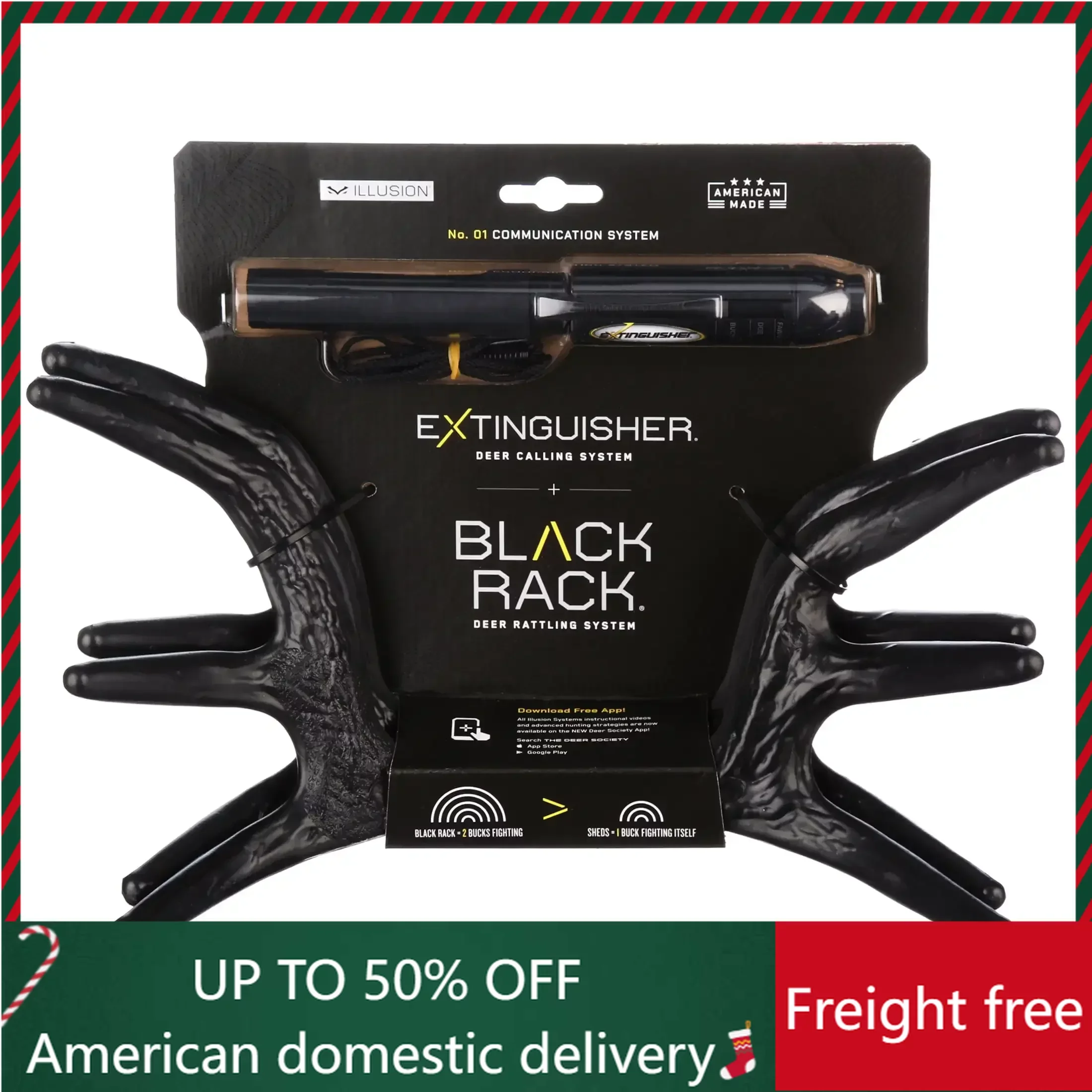 

Extinguisher Deer Call (BLACK) & Black Rack Combo #1 Rated Calling Package Freight Free For Hunting Acessories Equipment Sports