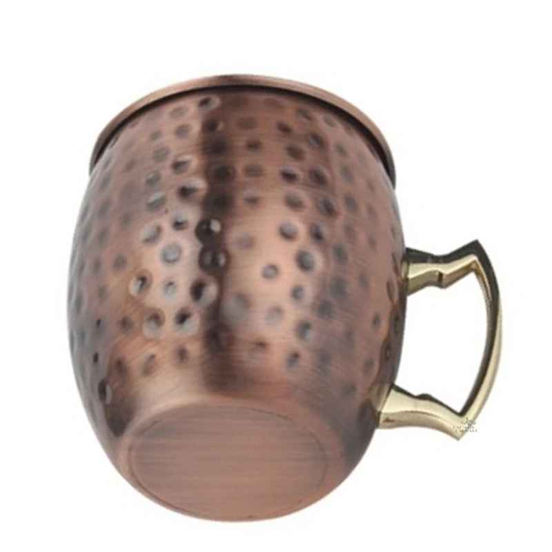 4pcs 550ml Matte Bronze Hammered Copper Plated Moscow Mule Mug Beer Cup Coffee Cup Mug Copper Plated Drinkware