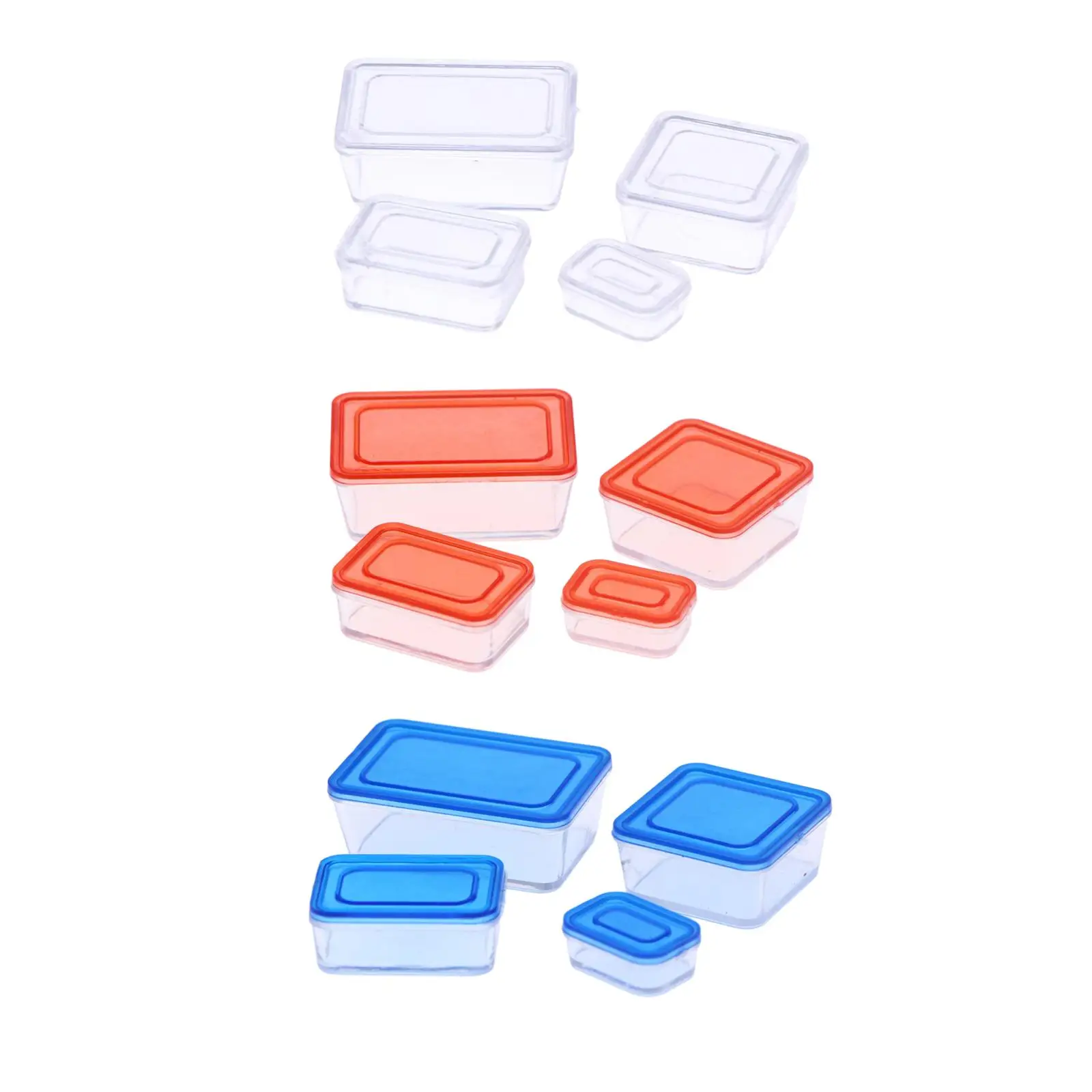 

4x 1/12 Decorative Kitchen Miniature Accessory Pretend Play Model Dollhouse Bento Lunch Boxes Food Storage Container with Lids
