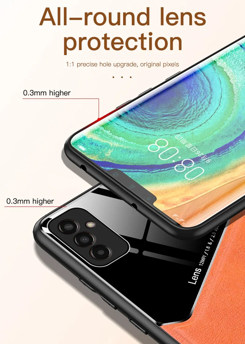 Prabangus odinis telefono dėklas, skirtas „Samsung Galaxy M13 4G M23 M33 M53 5G A03 Core A03S A13 A23 A33 A53 A73“ dangteliui su silikoniniu dėklu_voghion.com