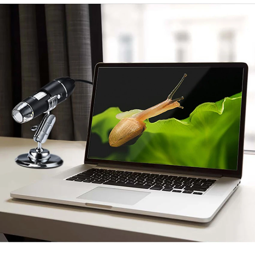 확대현미경, 500X 1000X 1600X LED USB 2.0 디지털 현미경, 금속 스탠드가 있는 미니 카메라, 윈도우 7 8 10 XP 지원