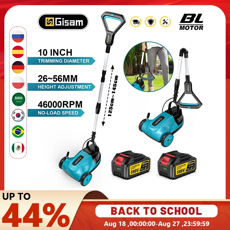 GAMI Electric Lawn Mower 46000RPM, brushless motor, cordless grass trimmer, 3 height adjustments garden tool, compatible with Makita 18V battery pins