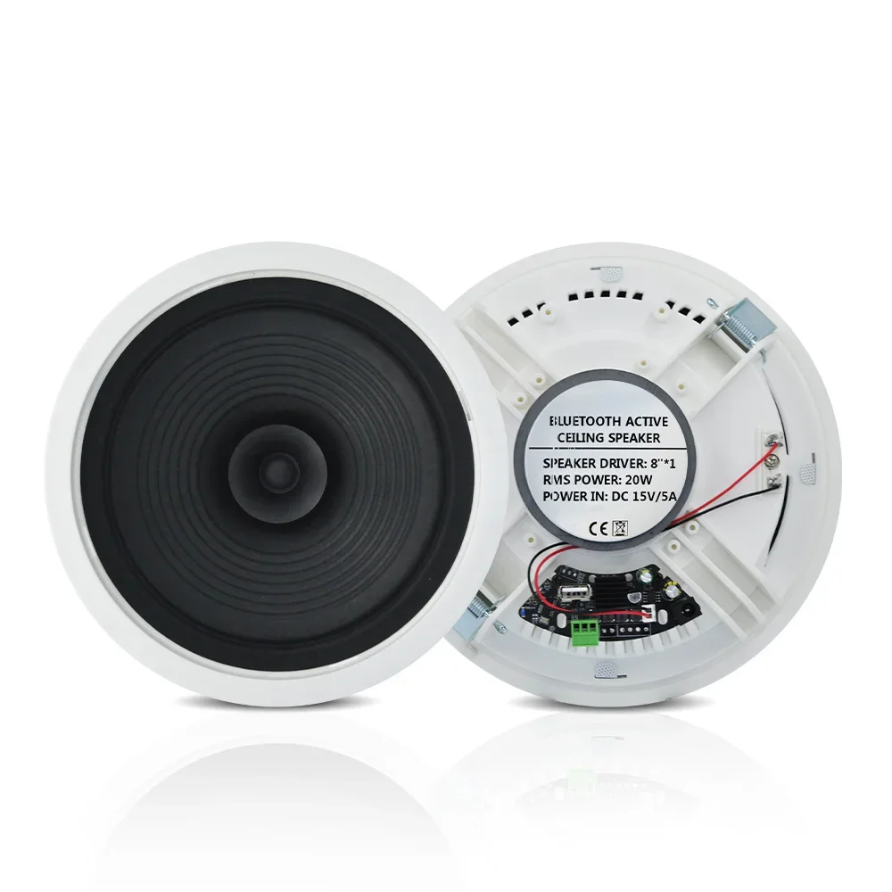 8inch 20W Bluetooth Wireless Speakers for Home Ceiling Moisture-proof Roof Music Loudspeaker Built in Digital Class D Amplifier