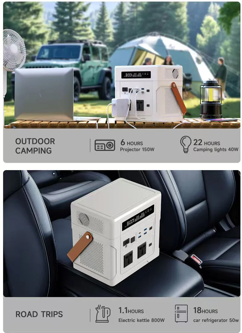 640000mAh 2000Wh 2000W LiFePO4 Battery 1200W/1000W Portable Power Station Genera