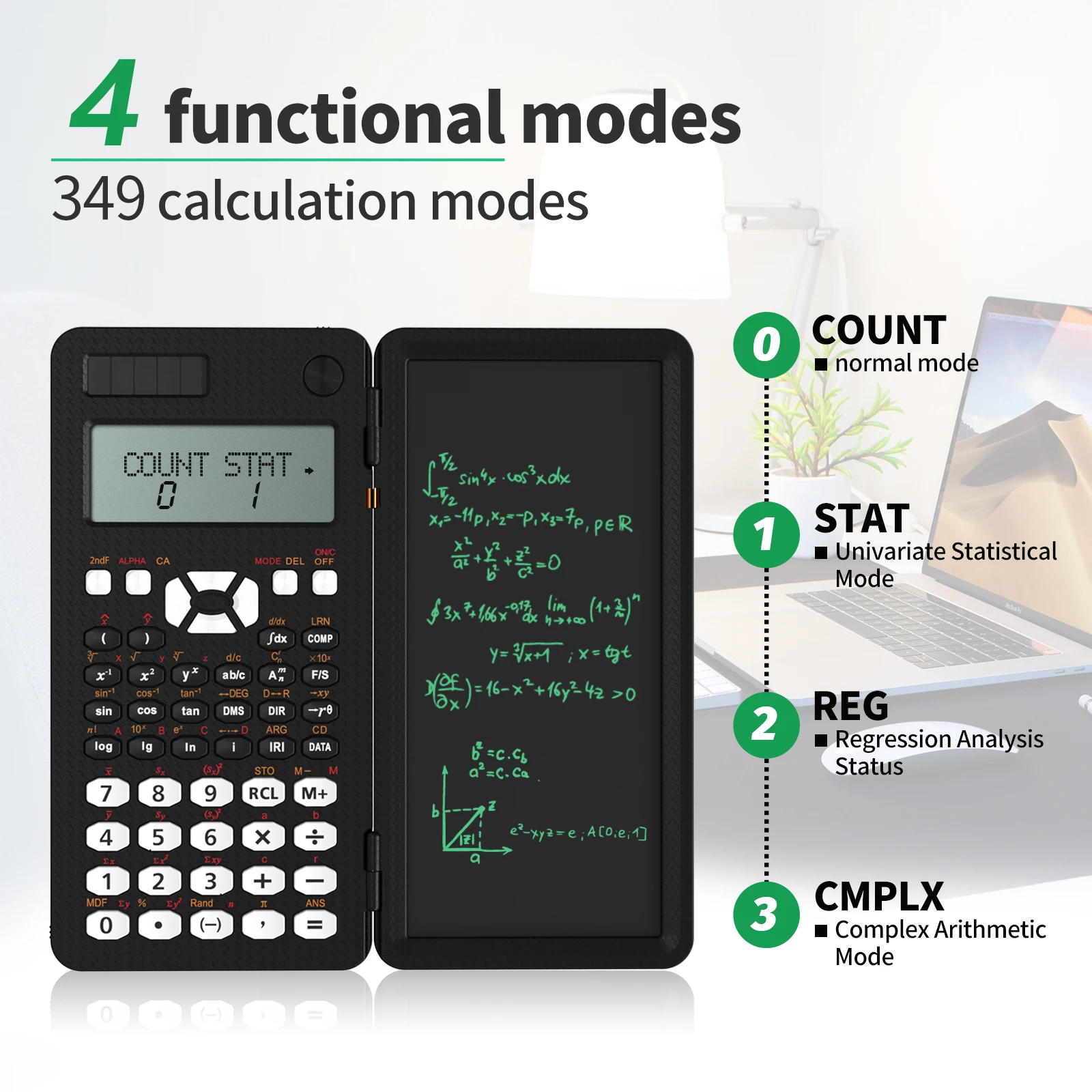 Calculadora Científica com Escrita Tablet 991ms 349 Funções Engenharia Calculadora Financeira para Estudantes da Escola Escritório 2023 - Imagem 4