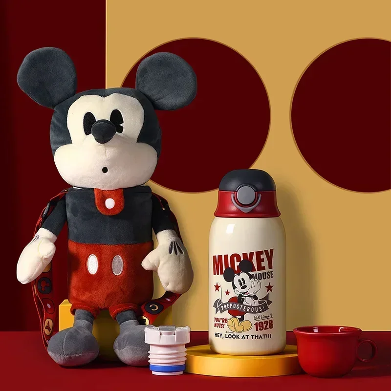 

2023 New Disney Mickey Minnie Strawberry Bear Children's Insulated Cup Student Leak Prevention With Straw Bottles And Kettles