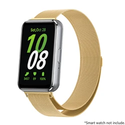 Stainless Steel Milanese Loop Magnetic Bracelet Wristband for Galaxy Fit 3 (Gold)