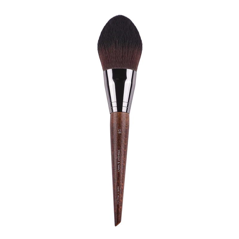 MUF Series Makeup Brush MUF128 Loose Powder Brush Fluffy Soft Fiber Hair Brown Solid Wood Brush Handle Large Loose Powder Brush 5
