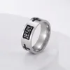 EUEAVAN Stainless Steel Jesus Cross Men Ring Black 8MM Wide Punk Hip-hop  Finger Rings Religious Christian Prayer Amulet Jewelry 2