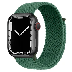 Braided Solo Loop Band for Apple Watch - Vibrant and Durable Bracelet Strap (Ink green)
