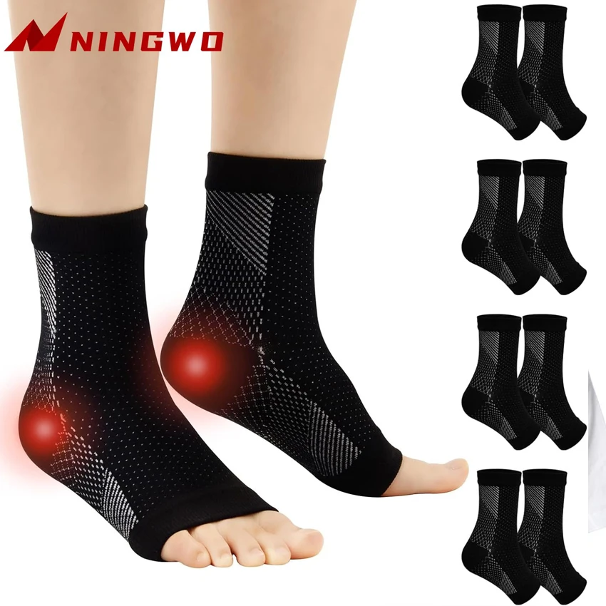 1Pair Plantar Fasciitis Socks for Women & Men Compression Foot Sleeve with Arch and Ankle Support Heel Pain Relief pexmen 2pcs soft orthopedic adjuster arch support brace compression foot sleeves plantar fasciitis pain relief cushioned