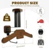 Helmet Rack Wall Mount Wood Motorcycle Helmet Holder All-in-one Helmet Key Rack Bicycle Helmet Display Hanger for Keys Gloves 3