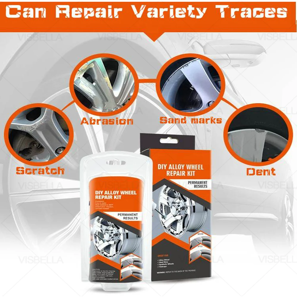 DIY Alloy Wheel Repair Kits Adhesive General Silver Car Auto Rim Dent Scratch Surface Damages Care Repair Hand Tool Set car repair tool set