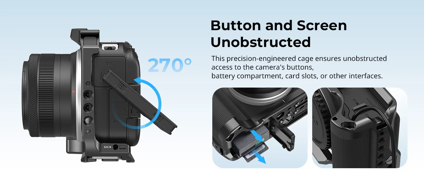 Cage for Canon EOS R50 V with Silicone Handle & Arca-Swiss Quick Release Plate f
