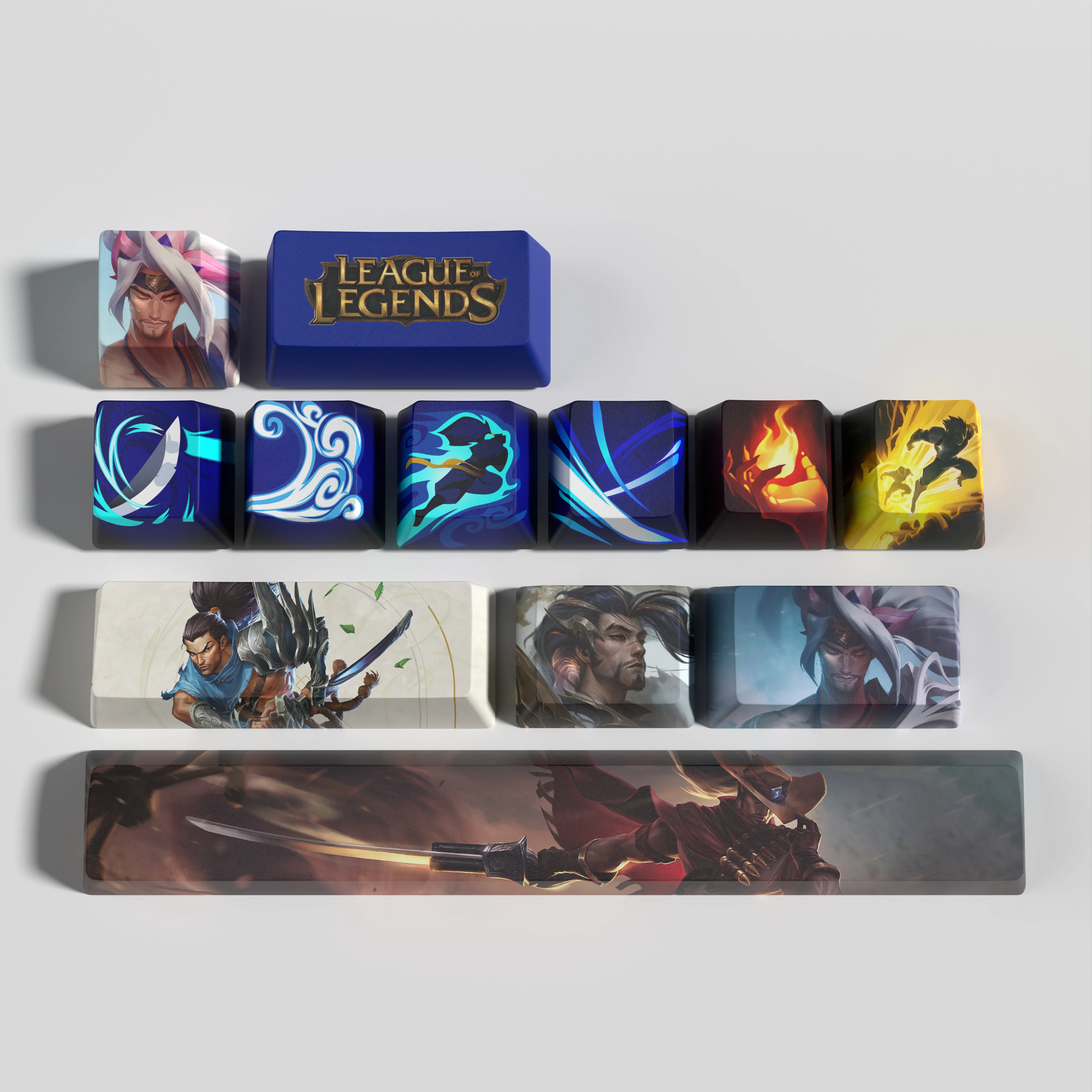 Yasuo League of Legends Keycaps Perfil Oem Pbt Dye Sub 12 Chaves - Imagem 5