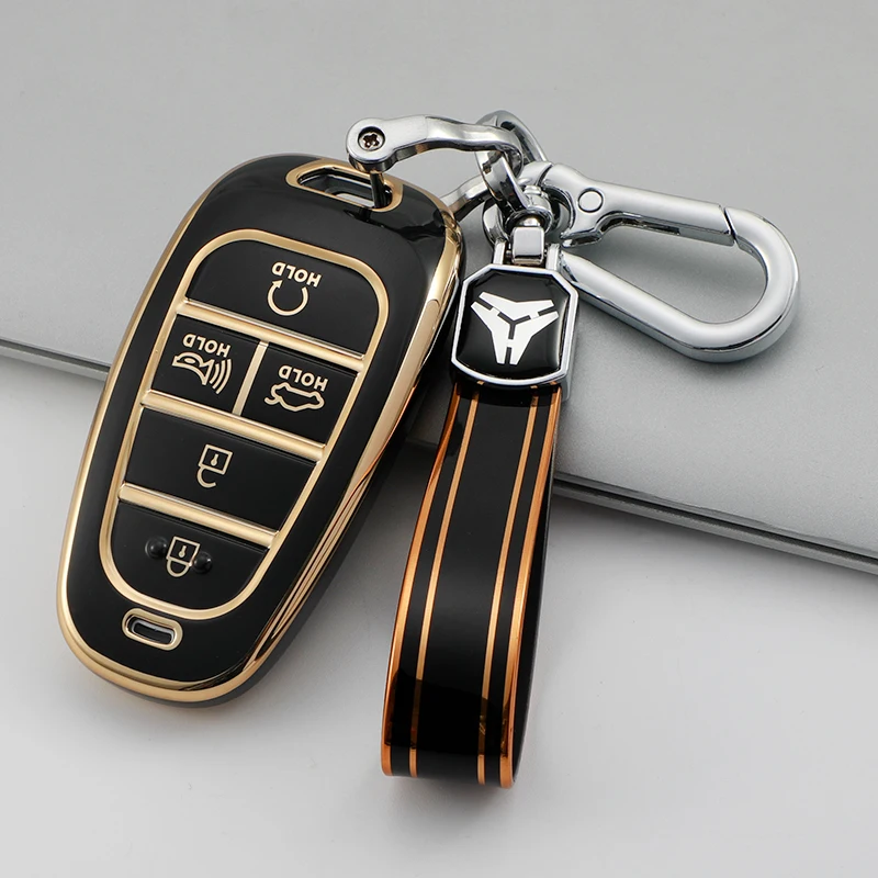 4/5/7 Buttons TPU Car Key Cover for Hyundai Santa Fe Tucson NEXO NX4 Atos Solaris Prime Auto Shell Fob Case Keychain key case key case cover car key shell