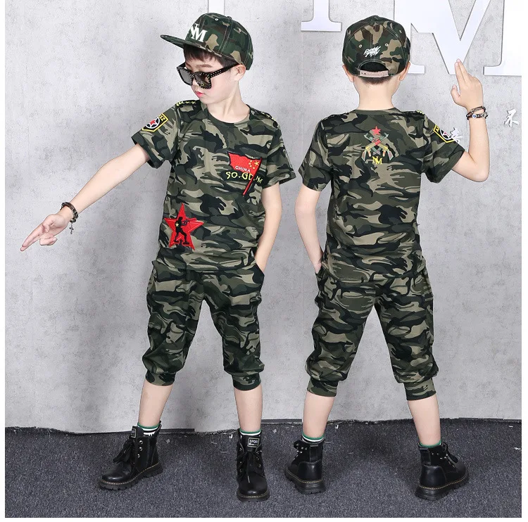 Summer Baby Boys Clothes Set Short Sleeve T-shirt Pants Outfits Fashion Camouflage Kids Costume 2024 New Children Clothing Suits