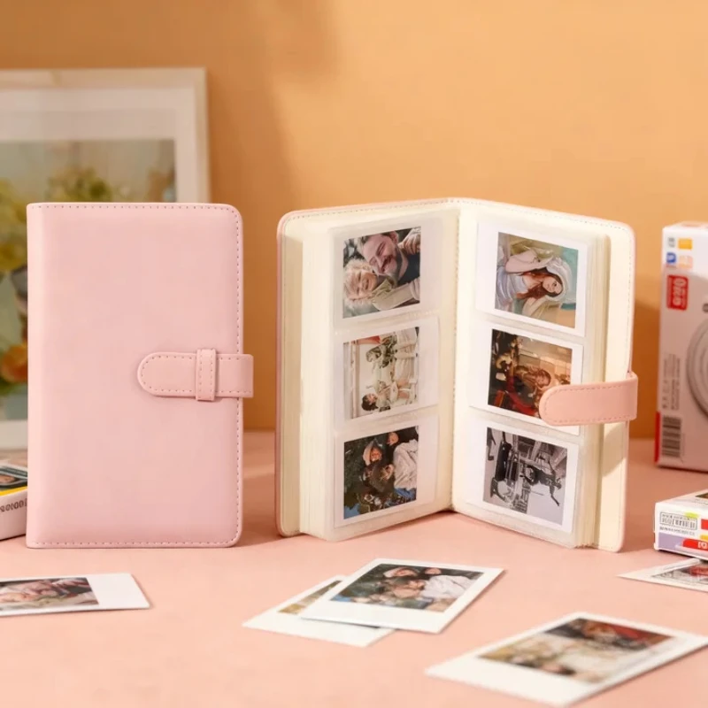 108 포켓 사진 앨범 필름 카메라 3인치 사진 용지 PU 가죽 보관 케이스 필름 카메라 가방용 스탬프 수집