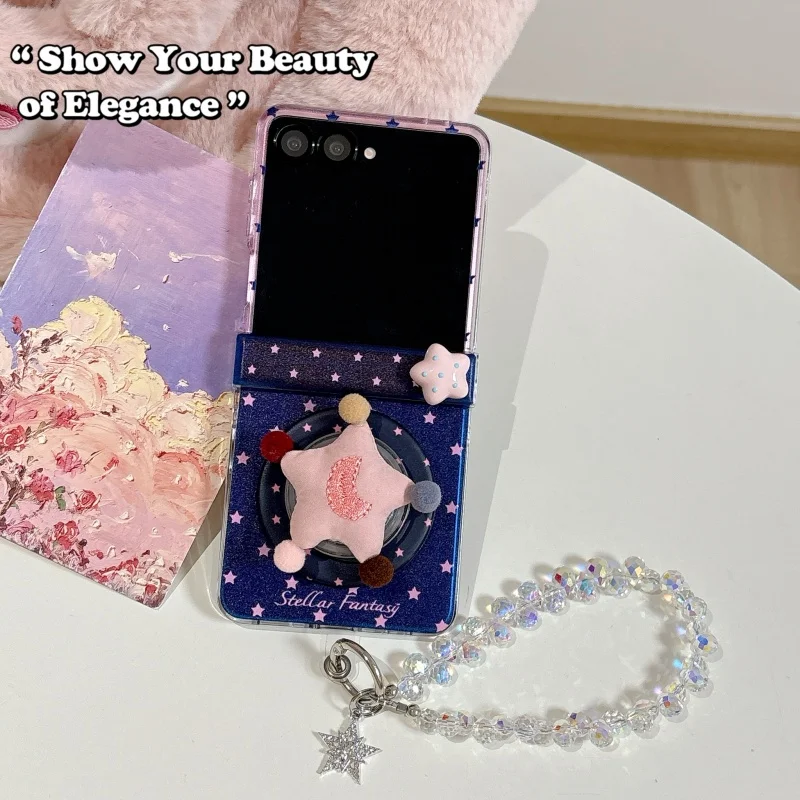 Korean Polka Dot Magnetic Phone Case with Magsafe Star Stand - Stylish and Durable Cover