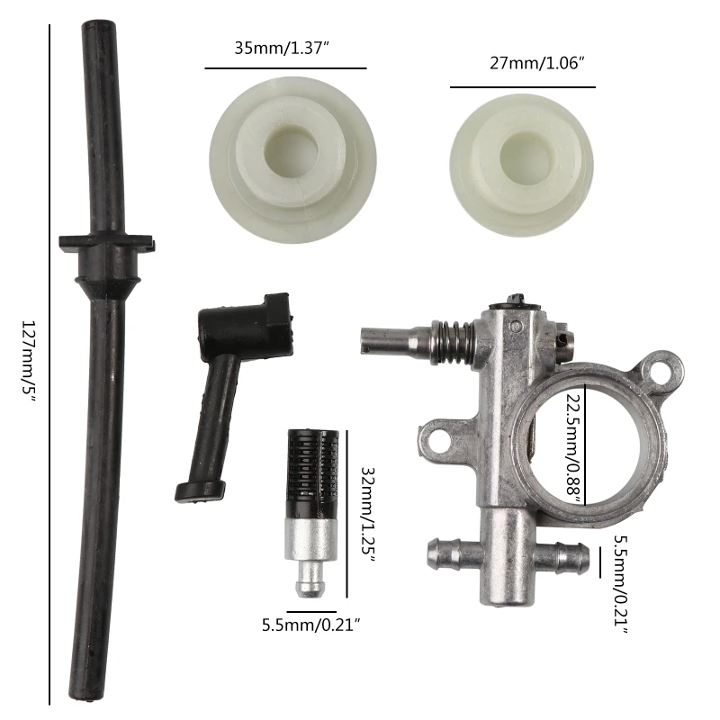 Chainsaw Oil Pump Filter Pipe Convenient Hose Line Worm Kit for Chinese 25CC 2500 Accessories 6