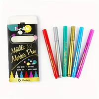 Set of 6 Wine Markers- Wine Glass Pen - Vibrant Colors - Wine Glass Charms – Write on any glassware -Permanent 1