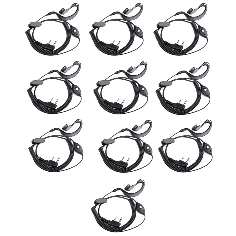 Lot 10pcs K-TYPE Plug Handsfree Flexible Earphone Headphone w/Microphone for Dual Radio Baofeng UV5R UV-5R Kenwood Walkie Talkie walkie talkie d type earphone microphone for motorola 280 t289 t5100 t5200 t5300 t5320 5400 t5410 t5420 t5512