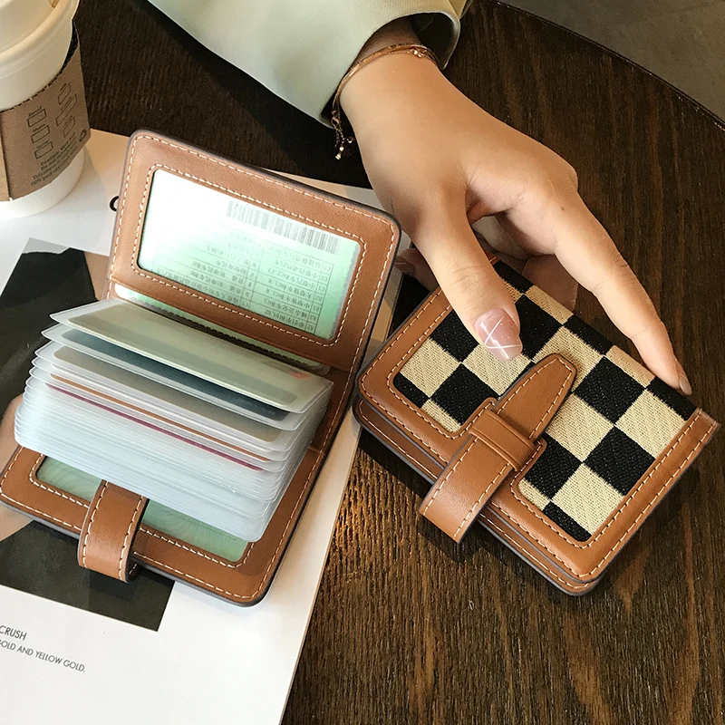 여성용 섬세한 럭셔리 2024 새 모델 카드 소지자 대용량 멀티 카드 슬롯 인기있..