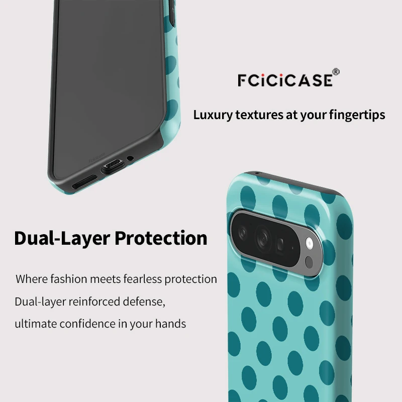 Fcicicase Anti-Fall Matte Phone Case with Circular Dots Print - Shockproof Cover
