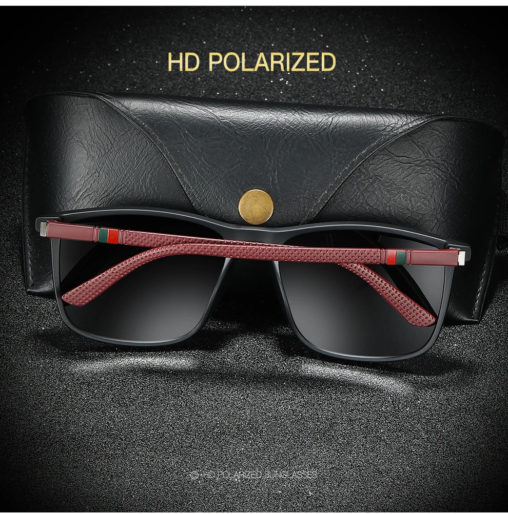 Vintage Square TR90 Frame Polarized Sunglasses Men Women Luxury Brand Designer Sun Glasses Driving Travel Retro Eyewear UV400