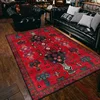 2024 New Afghan Geometric Exotic Ethnic Style Dark Red Big Red Black Living Room Bedroom Carpet Bedside Floor Mat 160*230cm 1