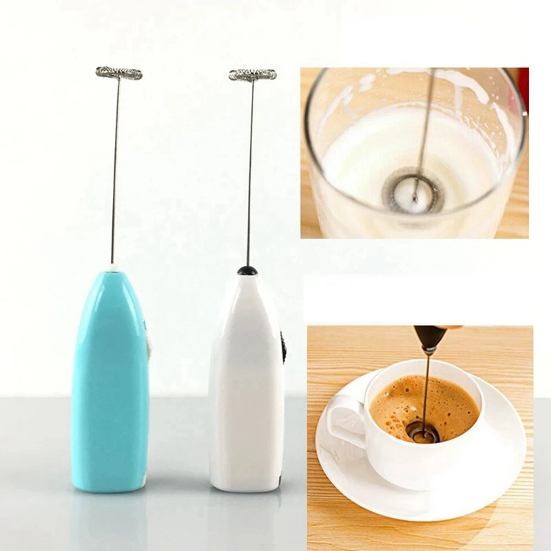 Electric Mini Egg Beater Drinks Milk Coffee Frother Handheld Foamer Whisk Mixer Stirrer, Size: 20.5 x 3.5 x 2.5cm, Black